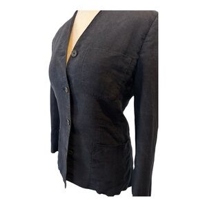 Vintage Ralph Lauren 100% Linen Dark Navy/ Black Button-Up Blazer Jacket 4/6